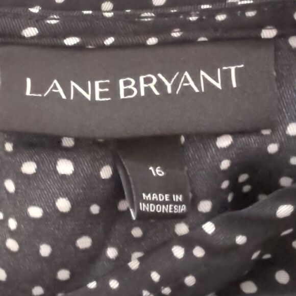 Lane Bryant Black and White Cold Shoulder Blouse - Picture 6 of 7
